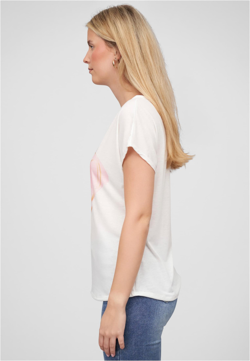 Cloud5ive Damen T-Shirt mit Herz Print und Rundhals