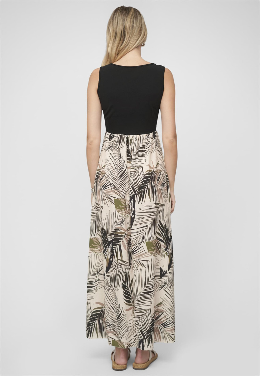 2-Tone Maxi-Dress Tropical Print