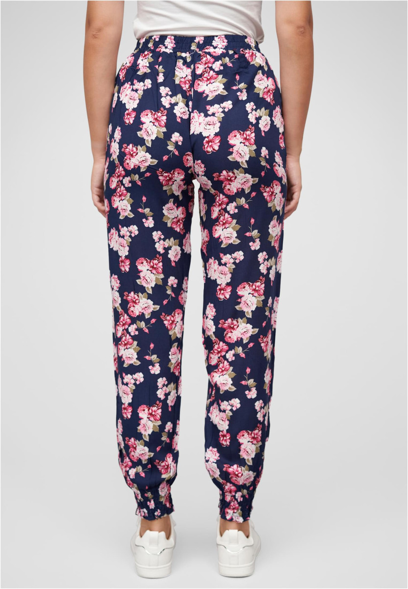 Viskose Hose mit B?ndchen 2-Pockets & Blumen Print