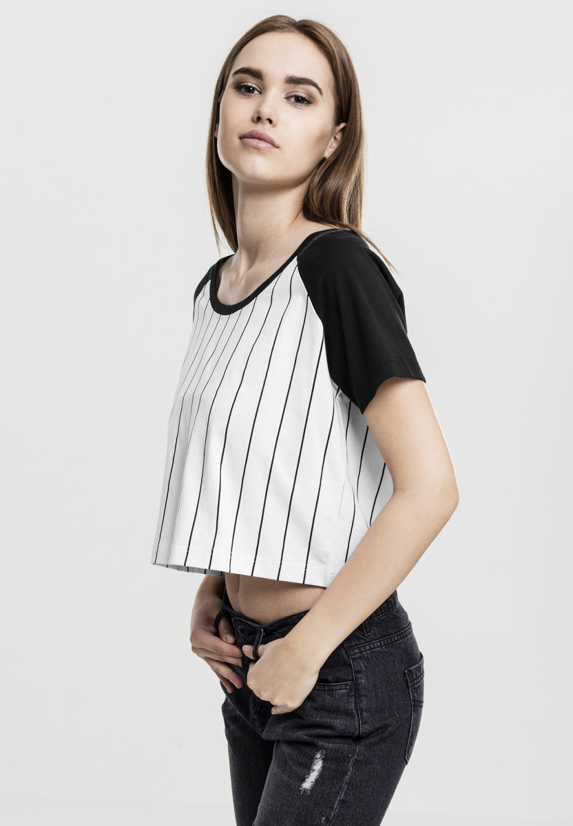 Ladies Cropped Baseball Tee