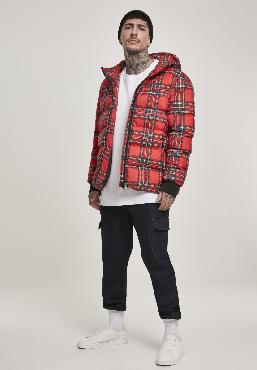 Hooded Check Puffer Jacket