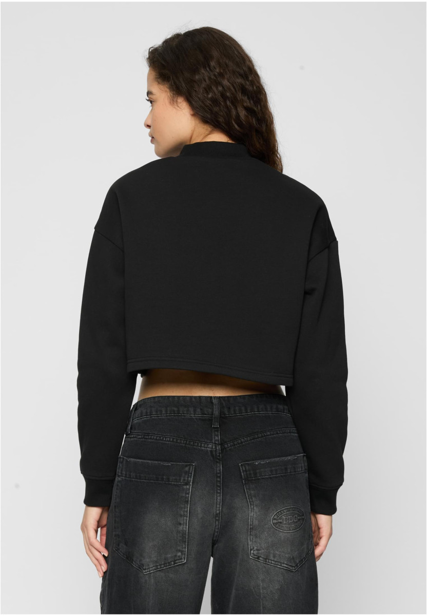 Ladies Cropped Oversized Sweat High Neck Crew