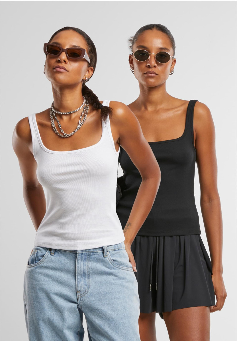 Ladies Wide Neck Rib Top 2-Pack