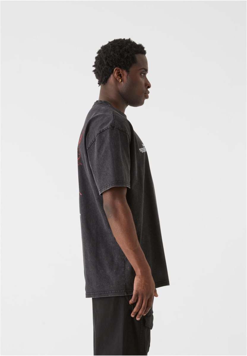 MJG Heavy Oversized Acid Washed Tee - Inferno Butterfly