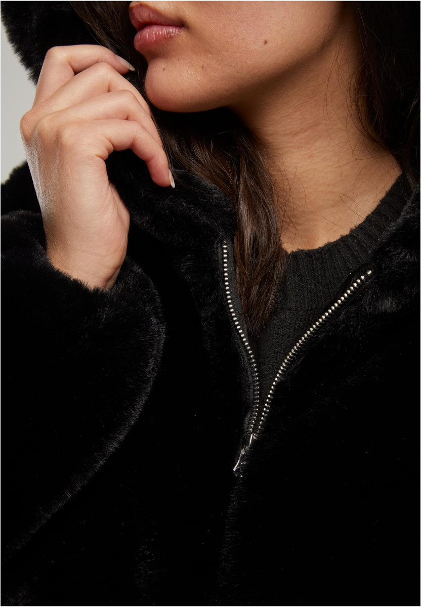 Ladies Full Zip Faux Fur Hoodie