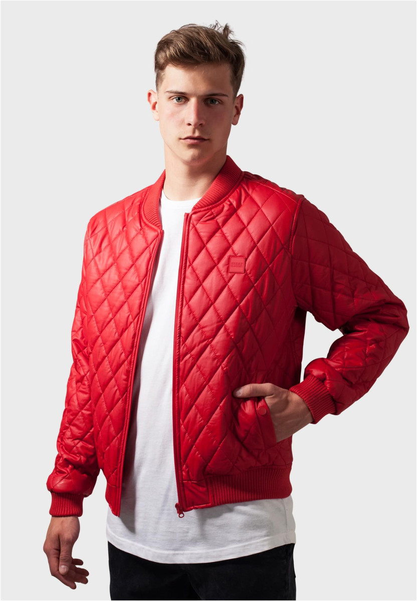 Diamond Quilt Synthetic Leather Jacket