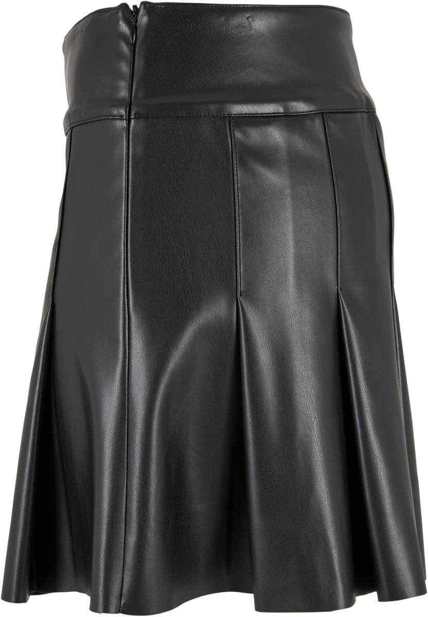 Ladies Synthetic Leather Pleated Skirt