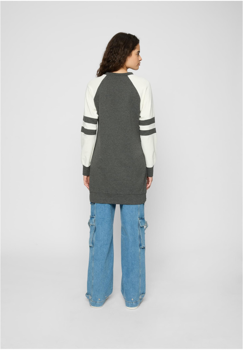 Cloud5ive Damen Sweatkleid mit Raglan?rmeln und Rundhals Kontrast