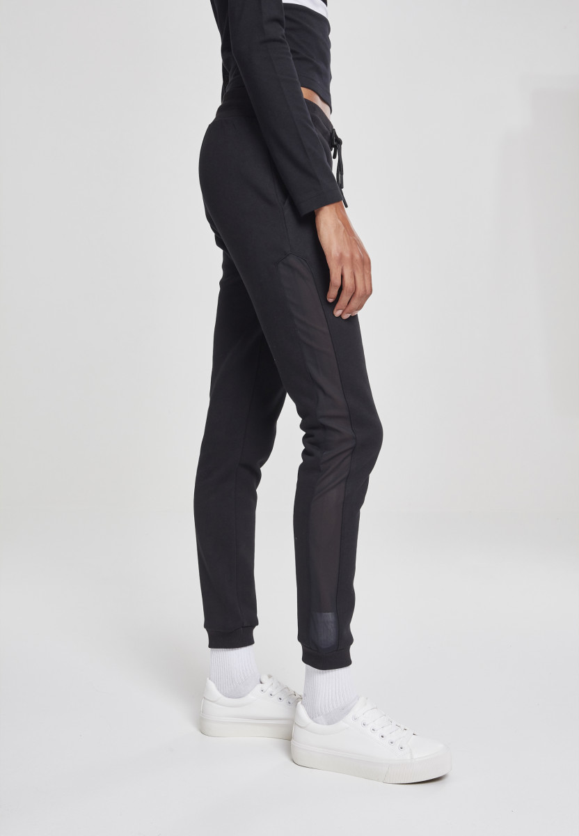 Ladies Tech Mesh Side Stripe Sweatpants