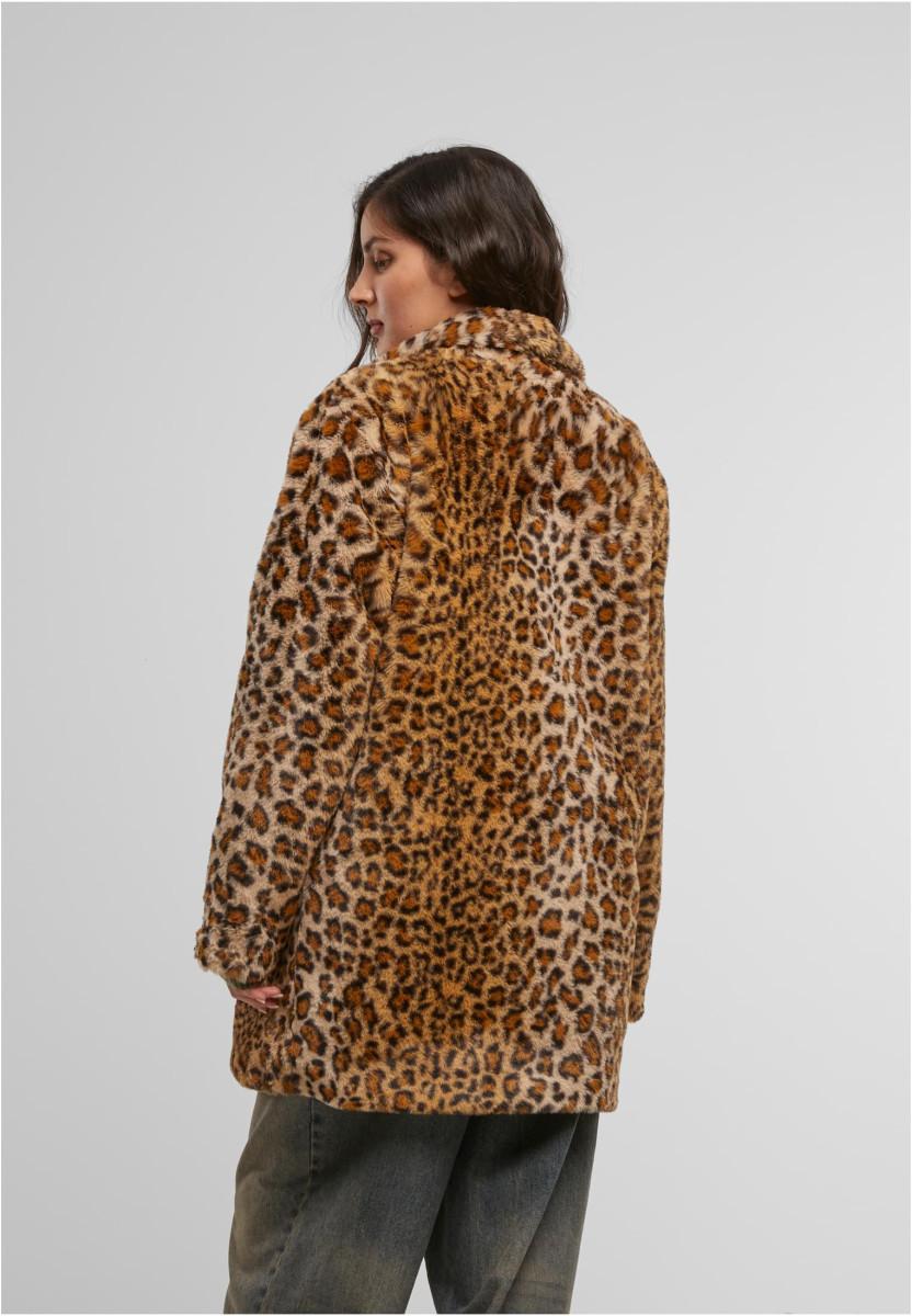 Ladies Oversized Faux Fur Leo Coat