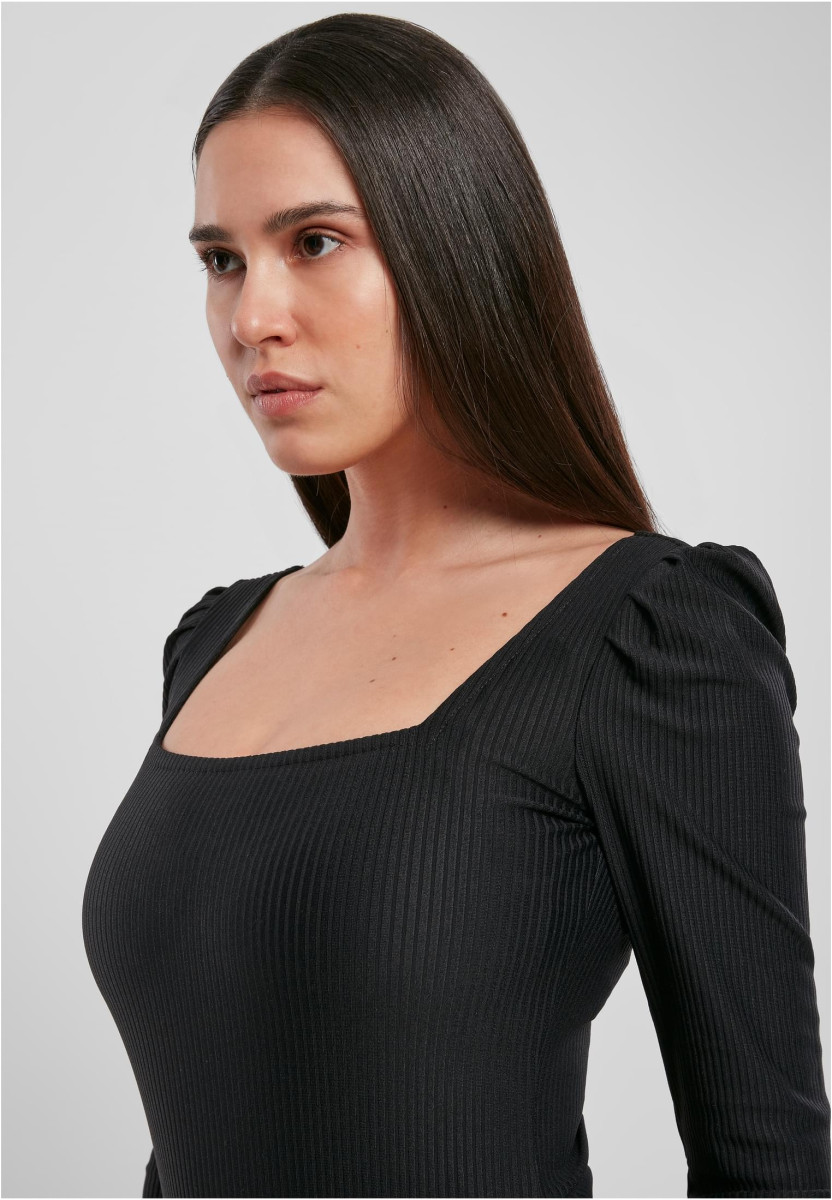 Ladies Rib Puffer Sleeve Body LS