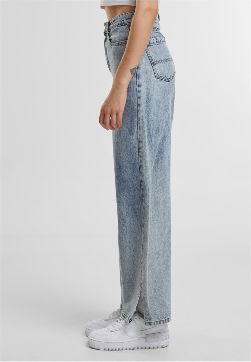 Ladies Wide Leg Slit Denim