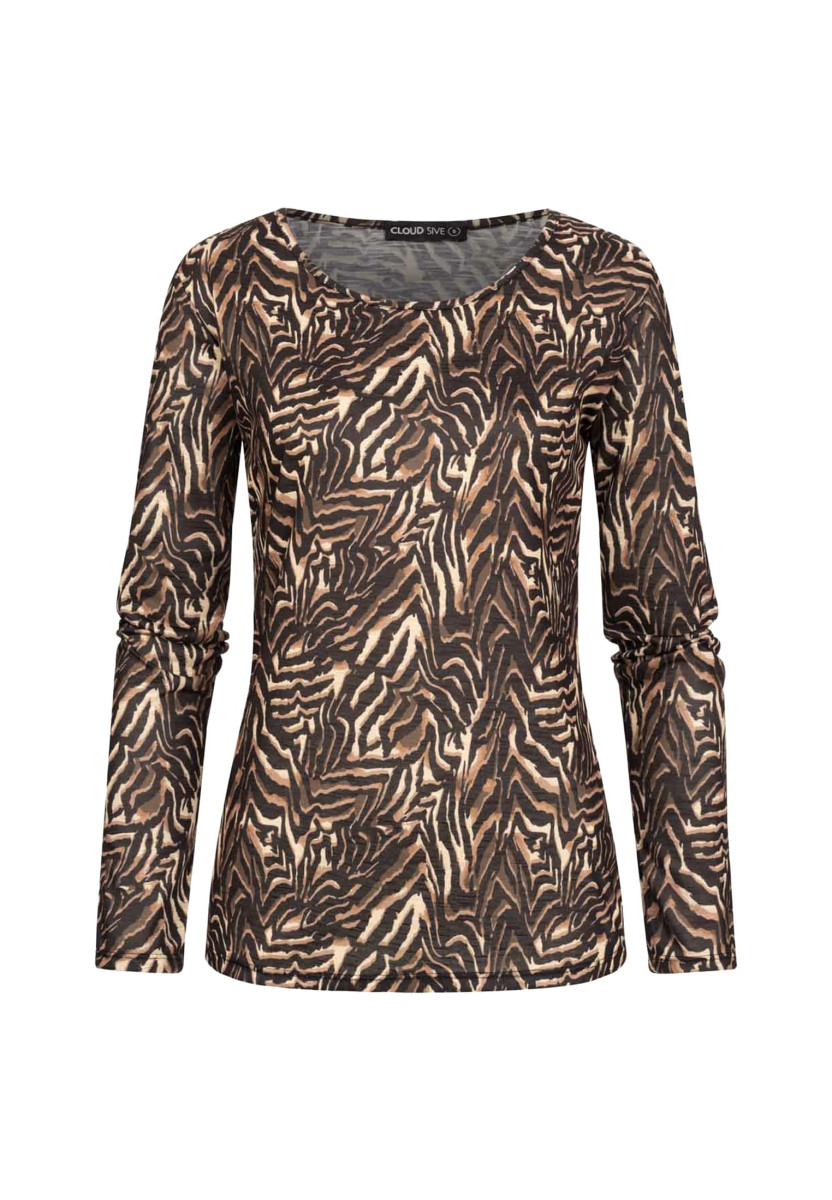 Langarm Shirt Longsleeve mit Animal Print