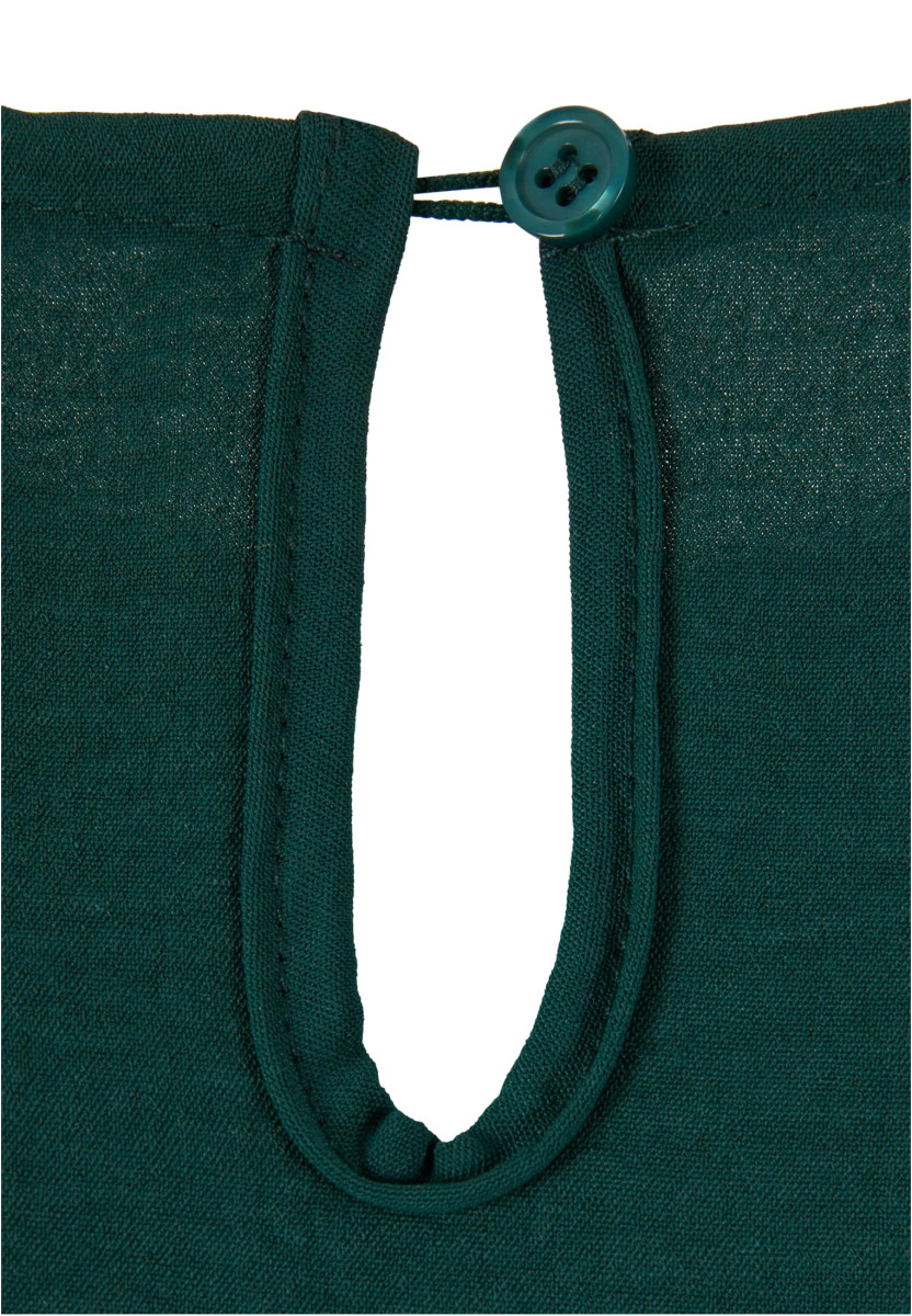 Cloud5ive Damen Langarm Musselin Uni-Kleid mit Bindedetail