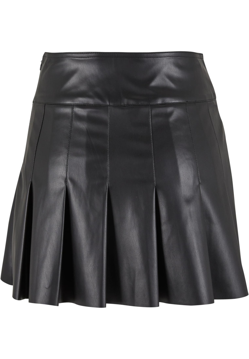 Ladies Synthetic Leather Pleated Skirt