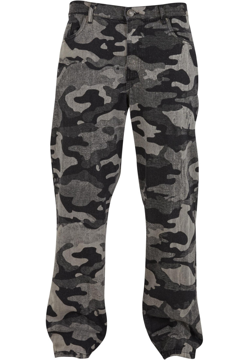 Laser Camo Printed Jeans