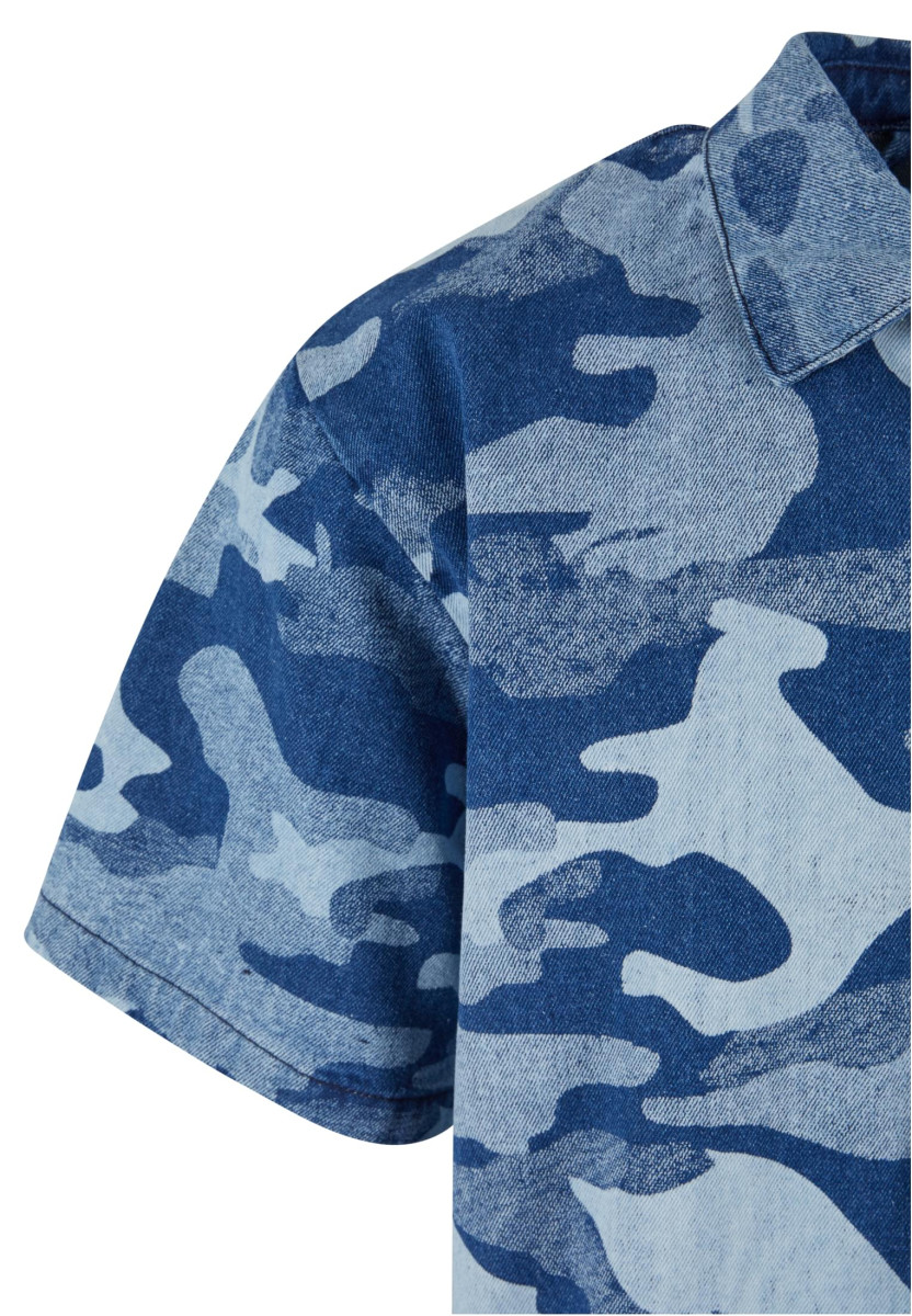 Laser Camo Printed Boxy Shirt