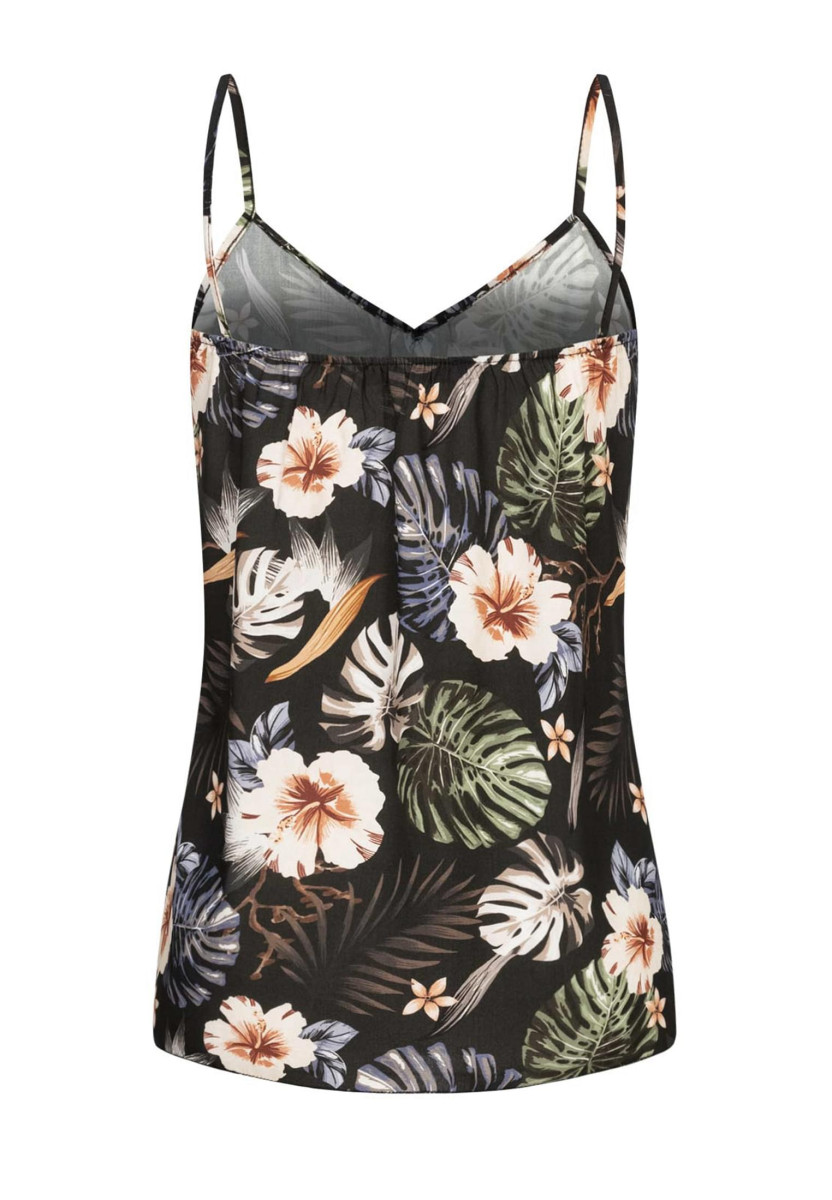 Viskose Tr?ger Top mit Tropical Print