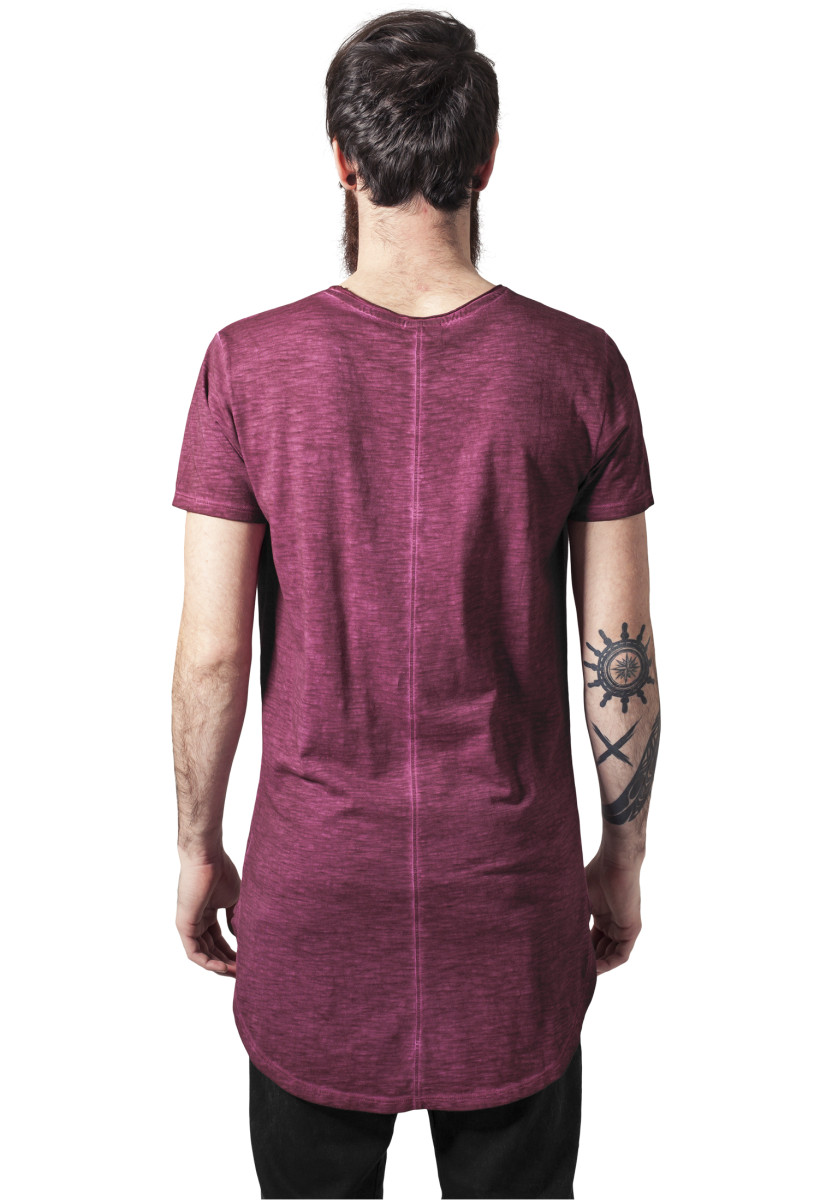 Long Back Shaped Spray Dye Tee