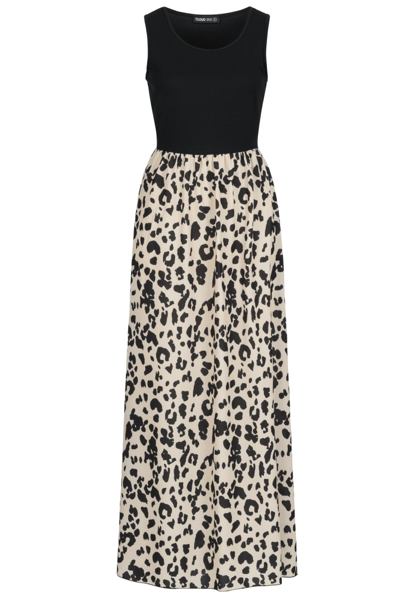 2-Tone Maxi-Dress Leo Print