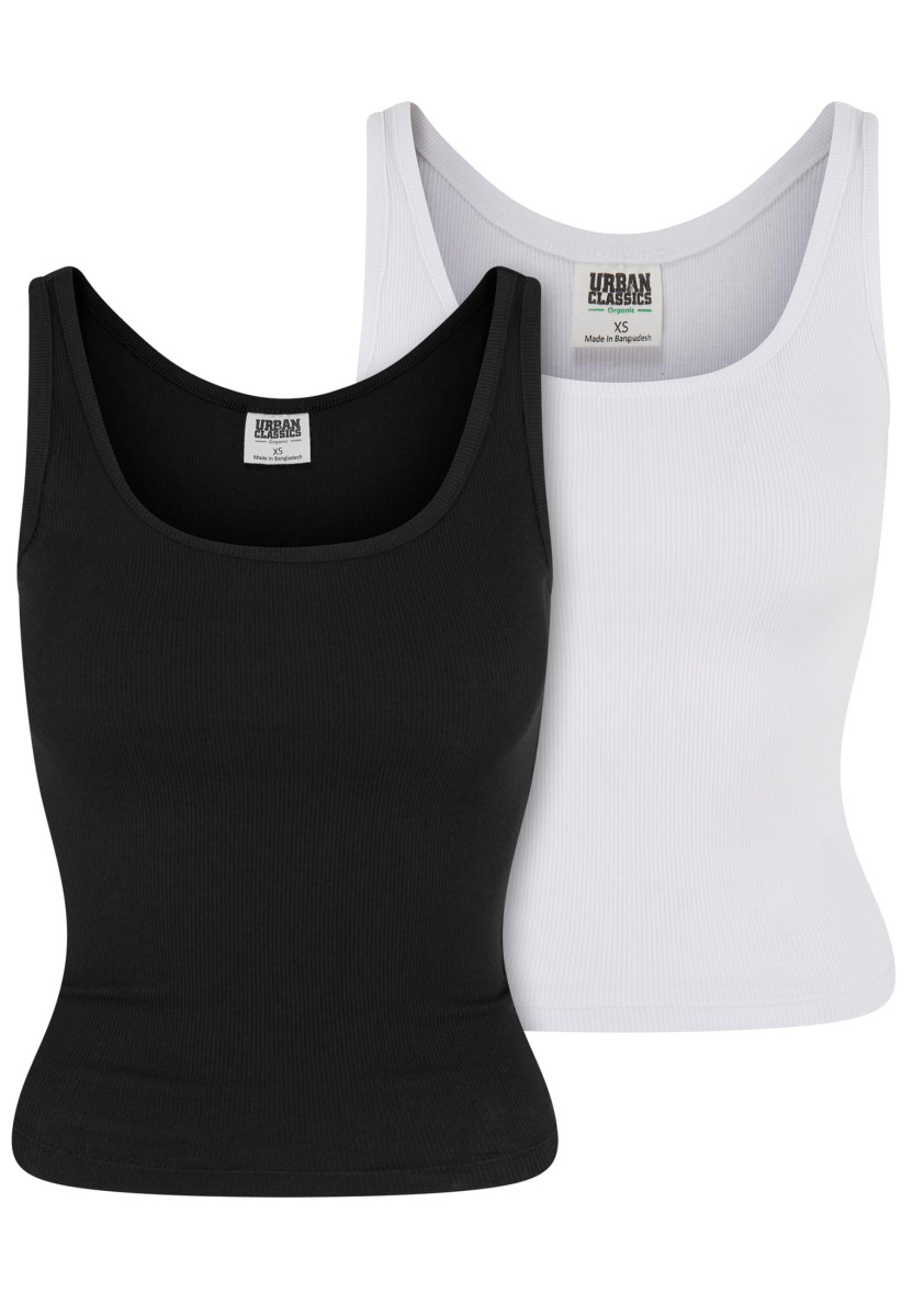 Ladies Organic Basic Rib Top 2-Pack