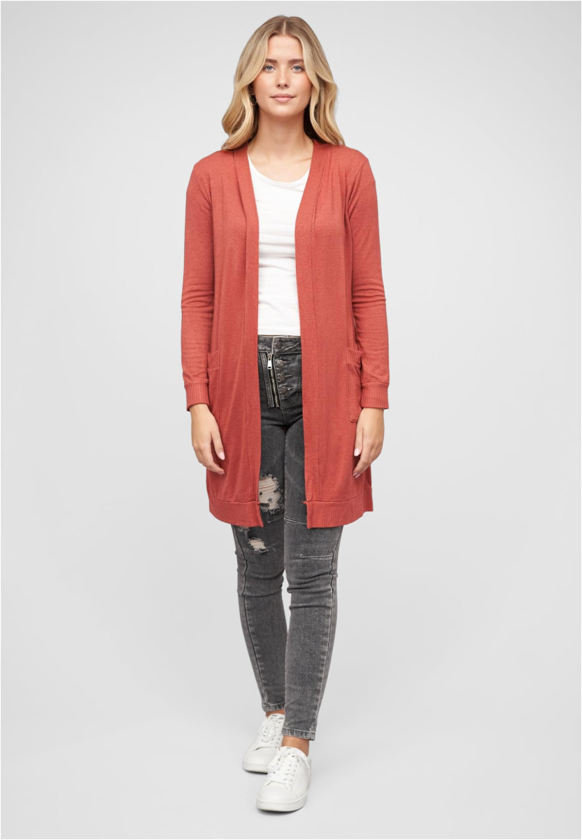 Longform Viskose Cardigan mit 2 seitl. Taschen