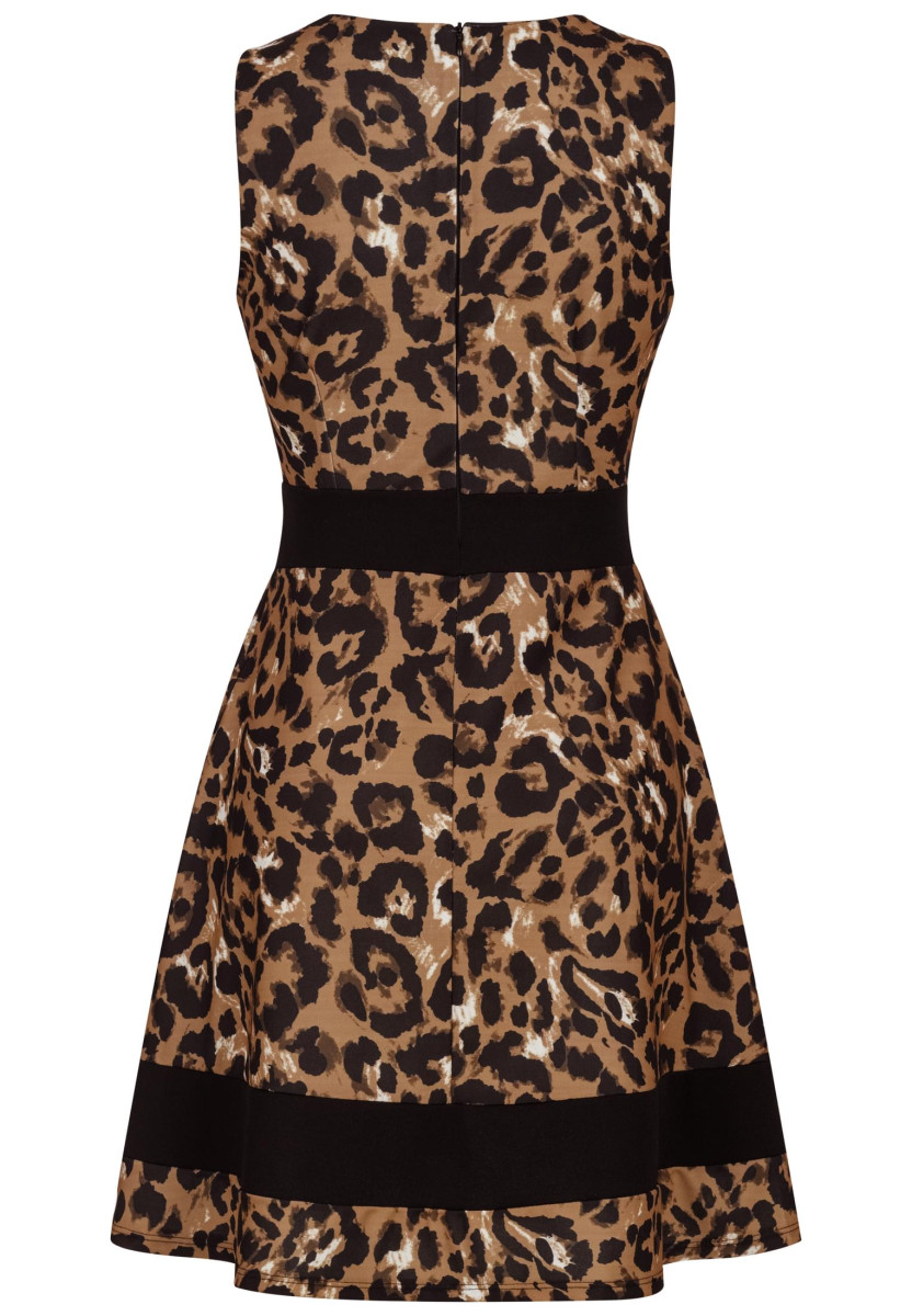 Cloud 5ive Dress with All-Over Leo Print brown