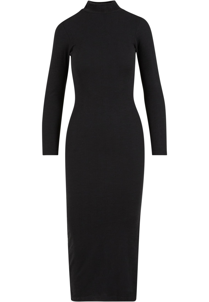 Ladies Rib Longlseeve Mockneck Dress