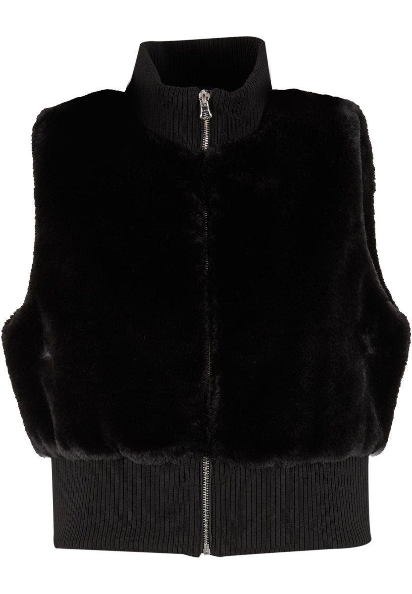 Ladies Cropped Faux Fur Vest