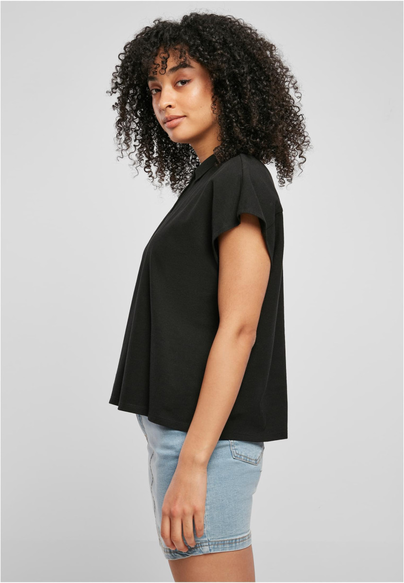 Ladies Oversized Extended Shoulder Polo Tee