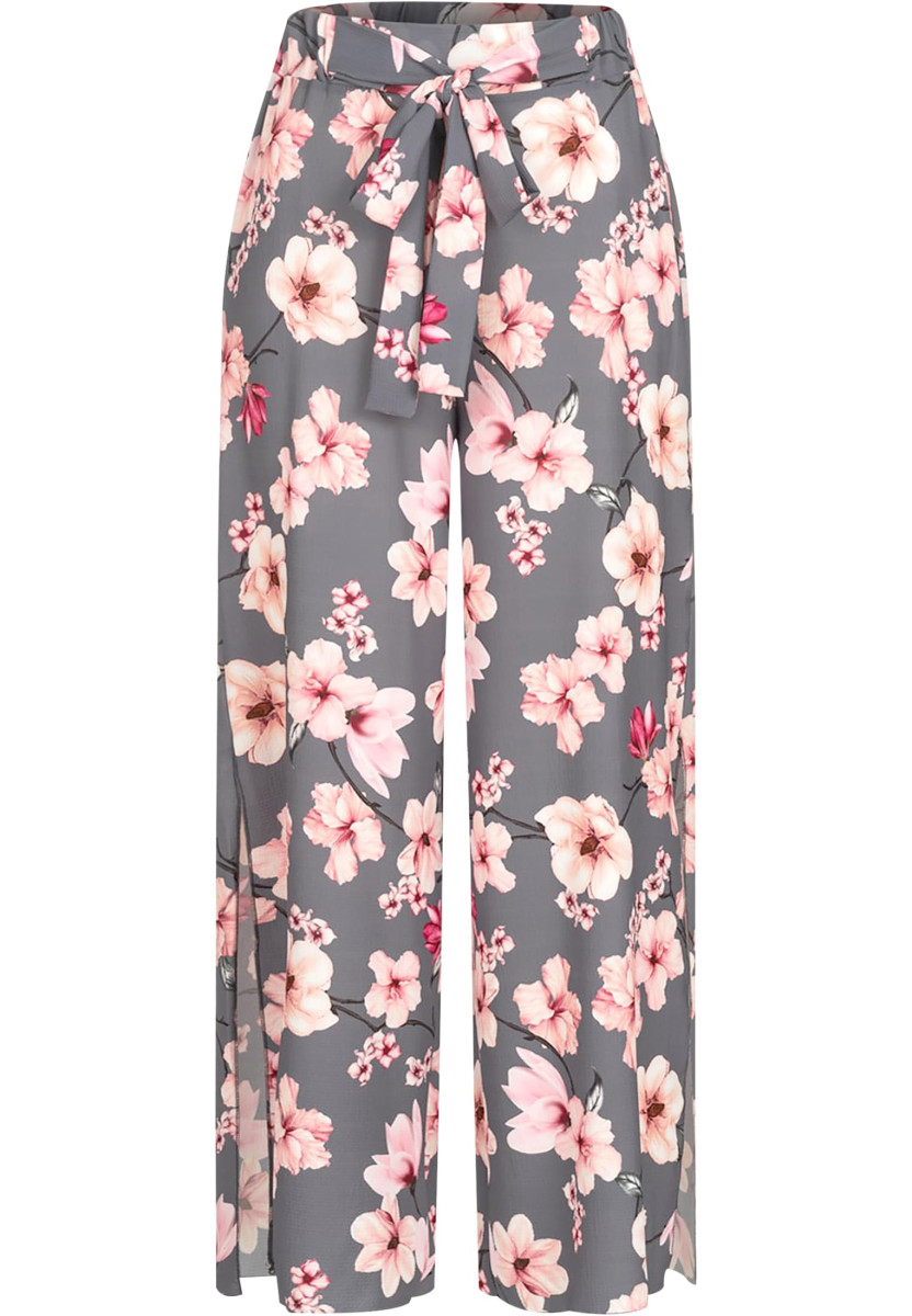 High-Waist Sommerhose mit Blumen Print