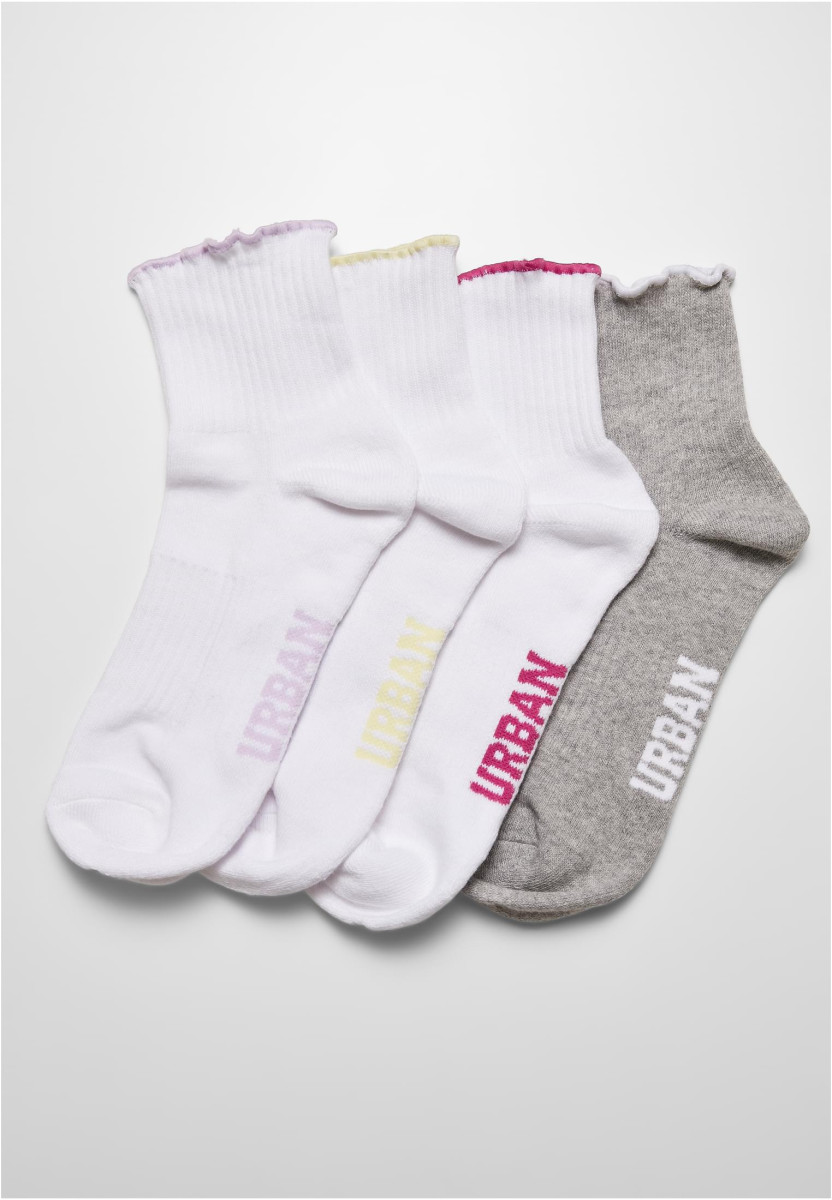 Multicolor Girly Small Edge Socks 4-Pack