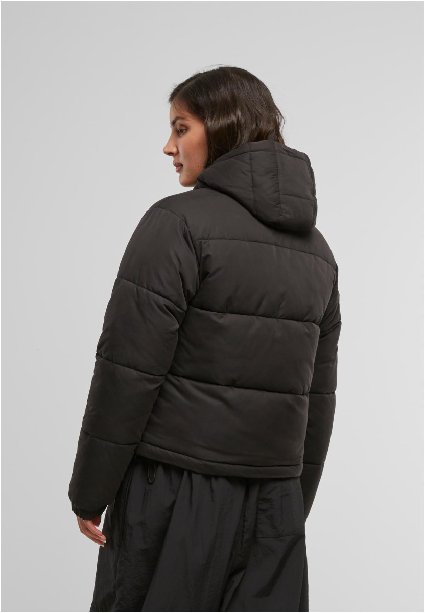 Ladies Peached Puffer Jacket With Hood