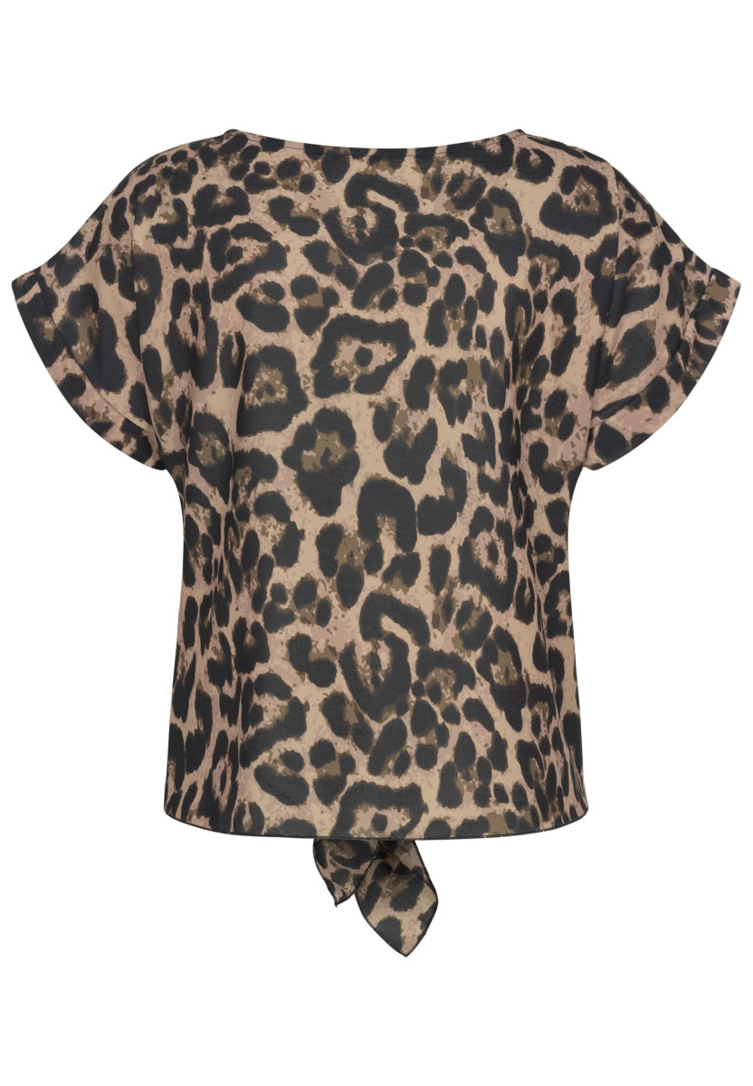 Top withknot detail and leo print