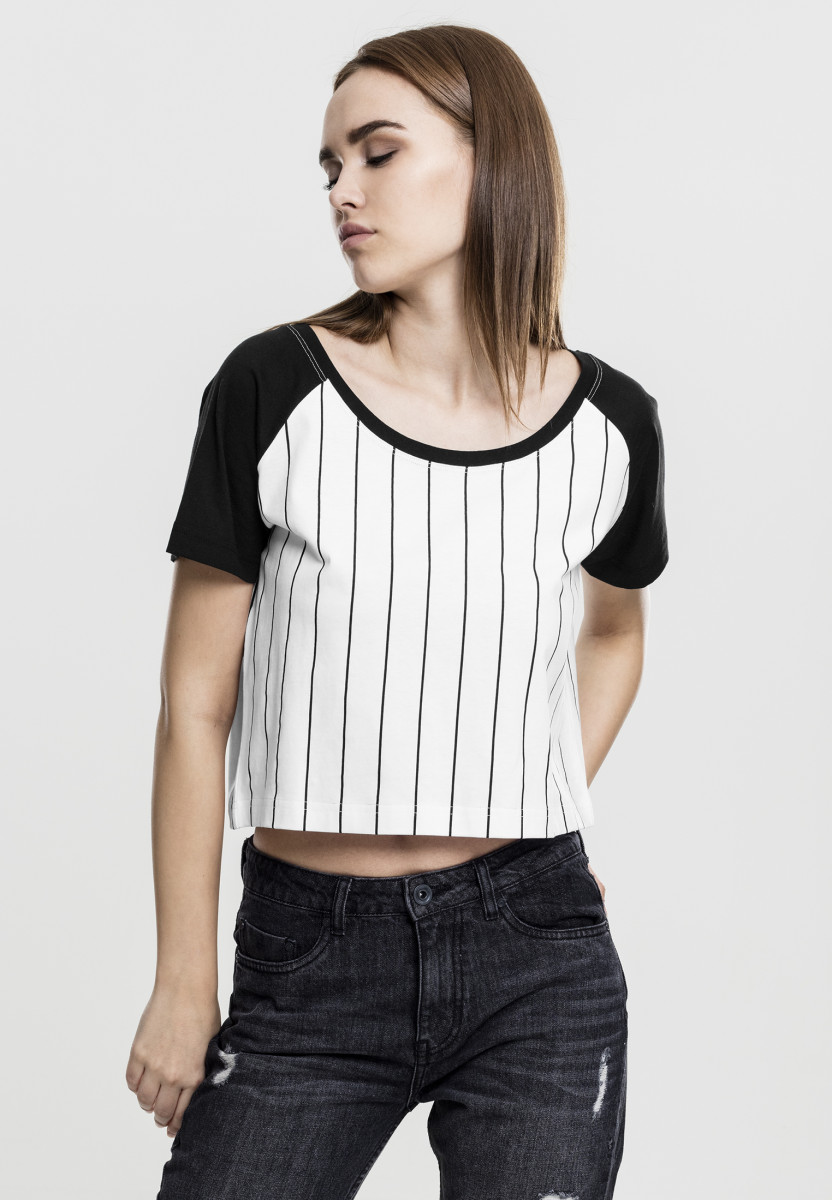 Ladies Cropped Baseball Tee