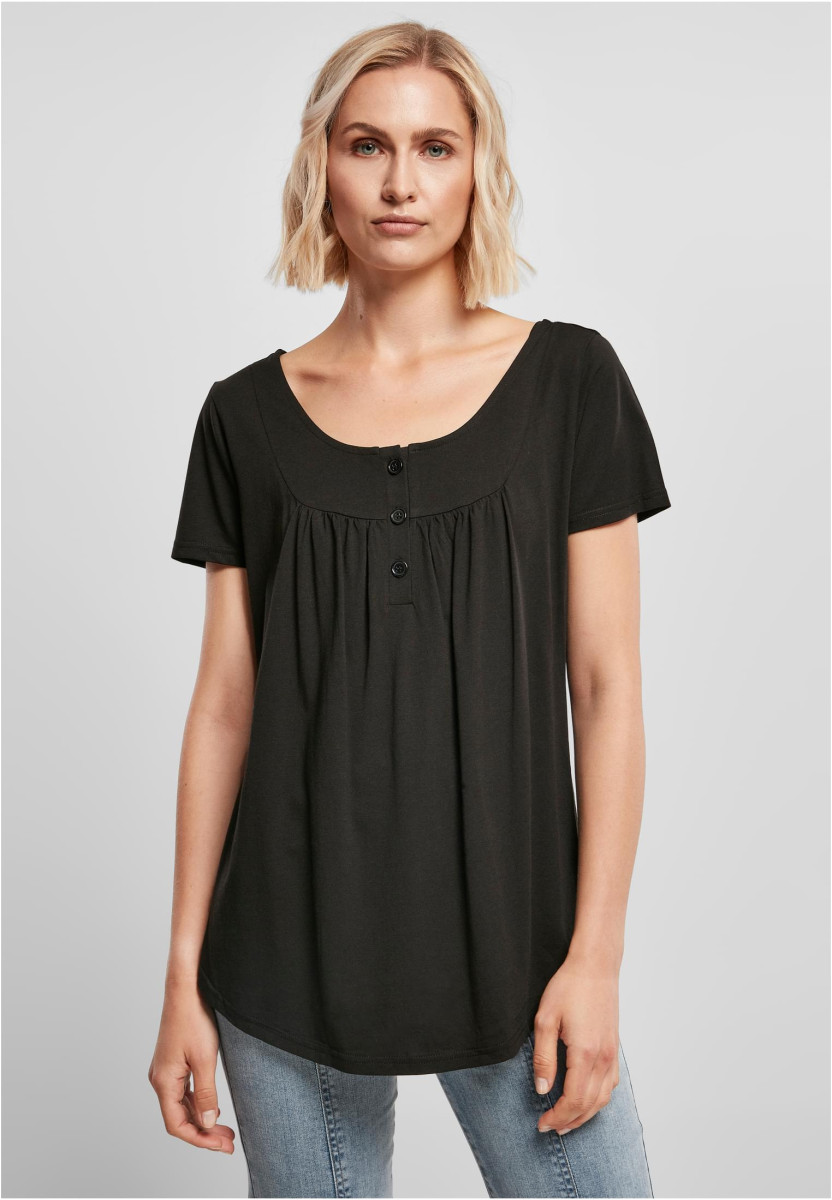 Ladies Viscose Button Up Tee