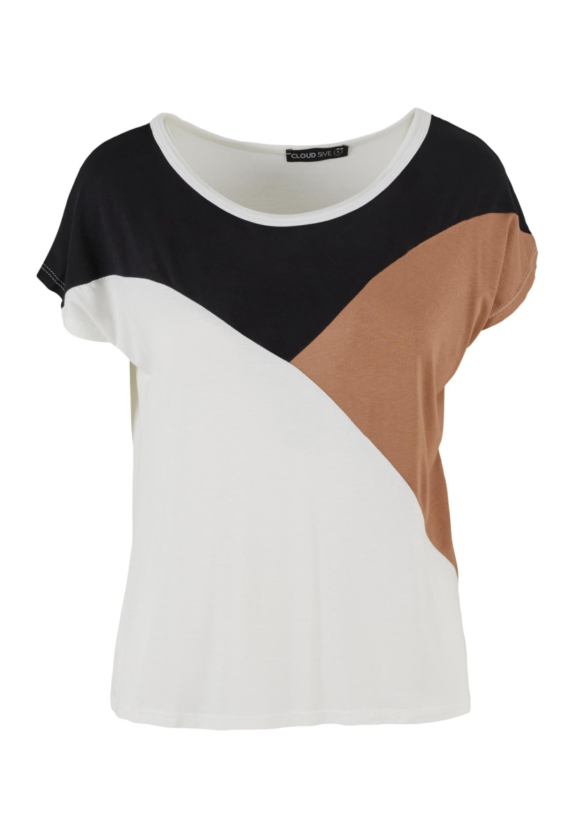 Cloud5ive Damen Viskose Colorblock T-Shirt