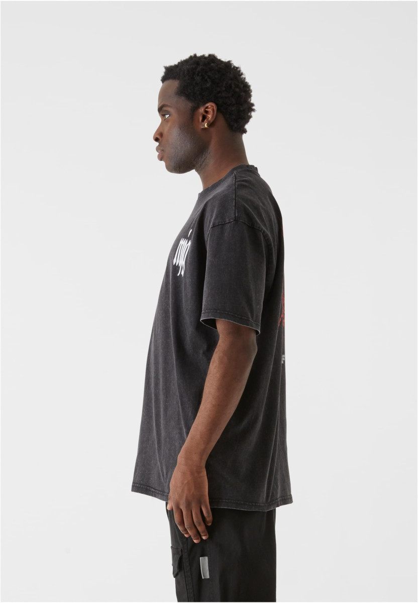 MJG Heavy Oversized Acid Washed Tee - Inferno Butterfly