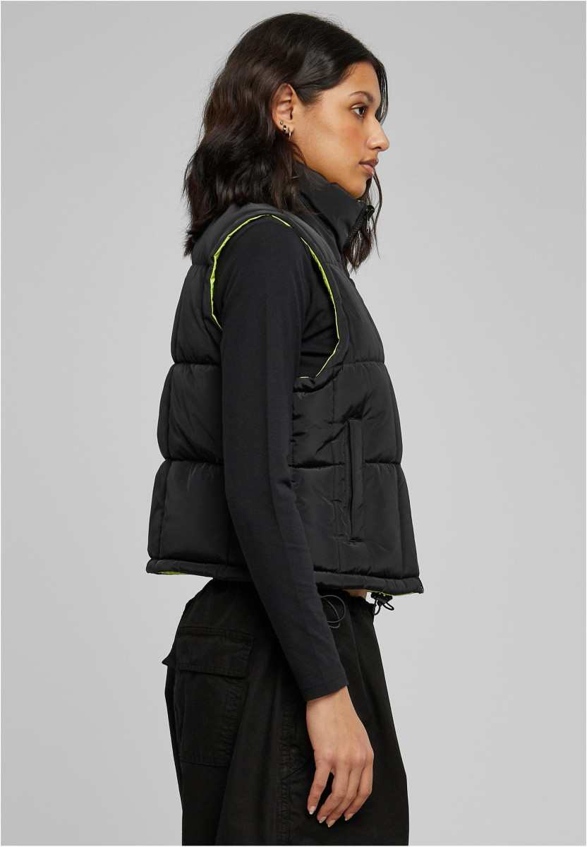 Ladies Reversible Cropped Puffer Vest