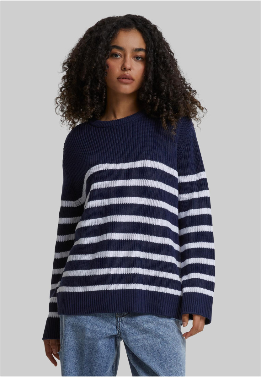 Ladies Rib Striped Sweater