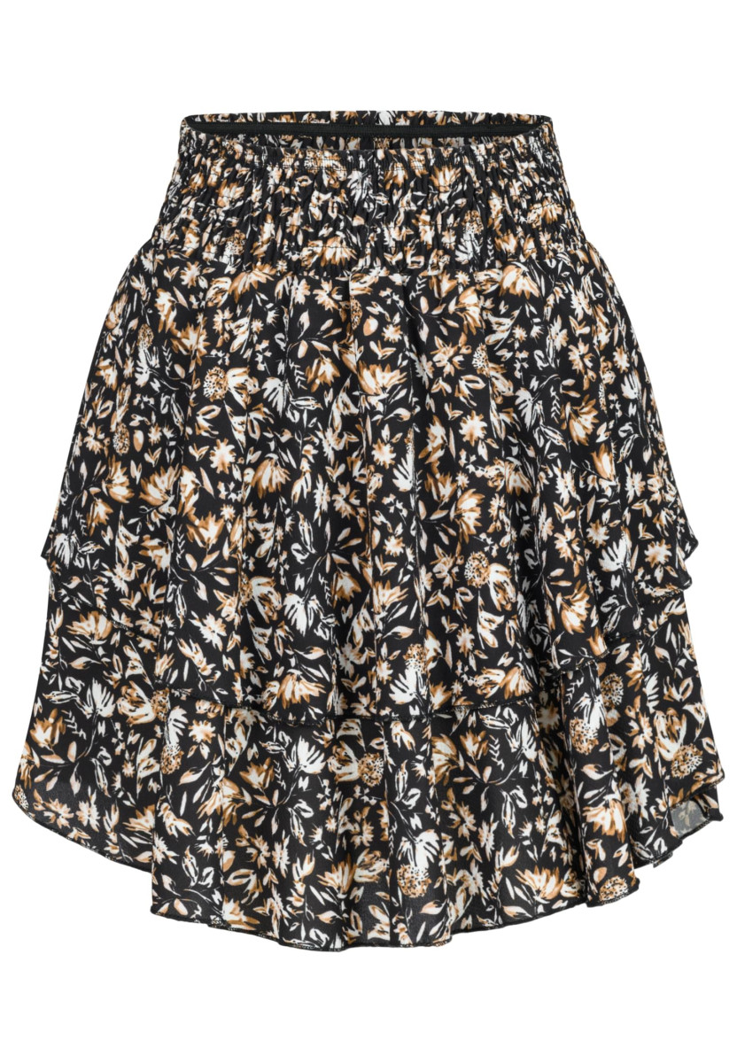 Tiered Mini Skirt wit ditsy aop