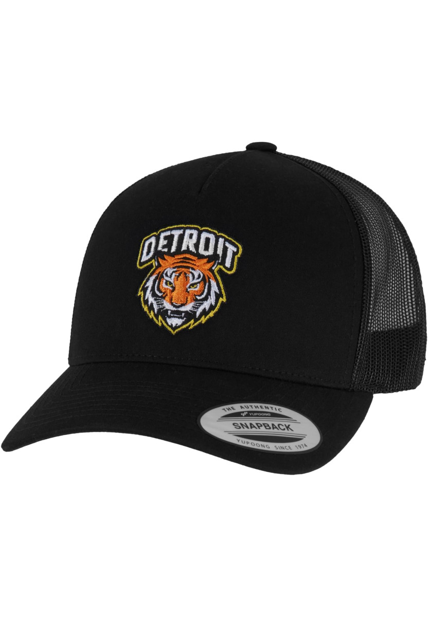 Detroit Tiger Head Patch 5-Panel Retro Trucker Cap