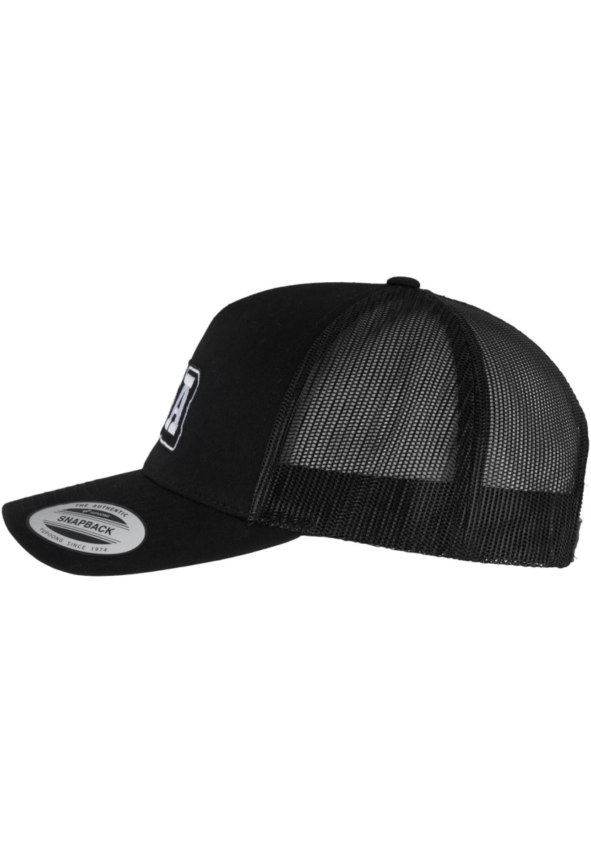 USA College Wording Patch 5-Panel Retro Trucker Cap