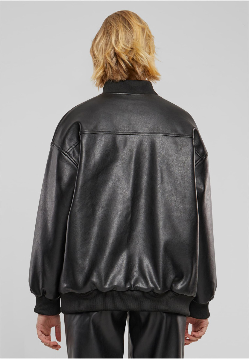 Ladies Synthetic Leather Bomber Jacket