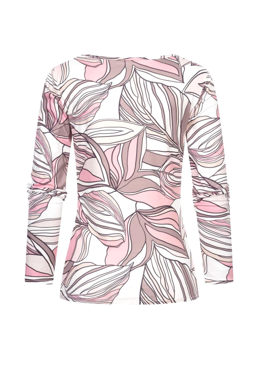 Langarm Top mit Bl?tter Print