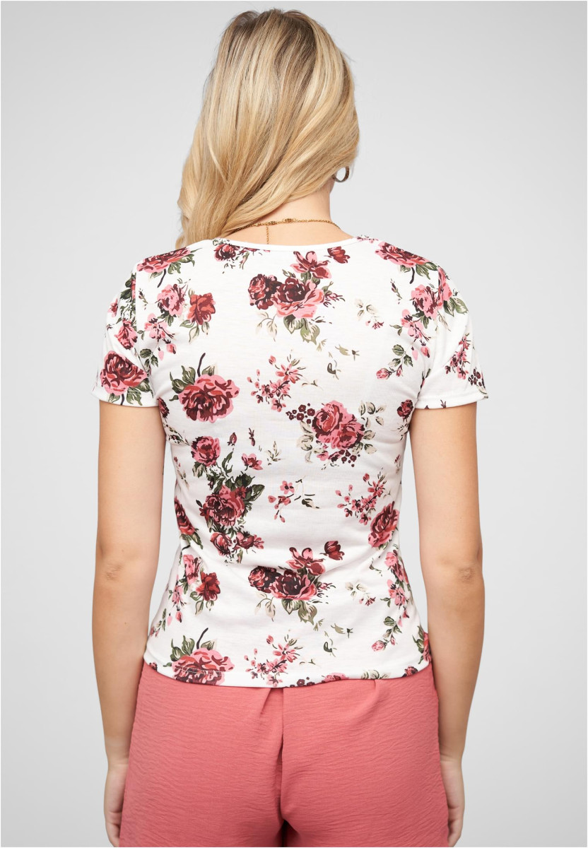 T-Shirt mit Blumenprint und Rundhals