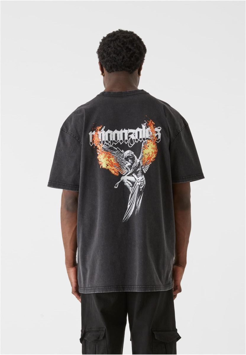 MJG Heavy Oversized Acid Washed Tee - Burning Wings