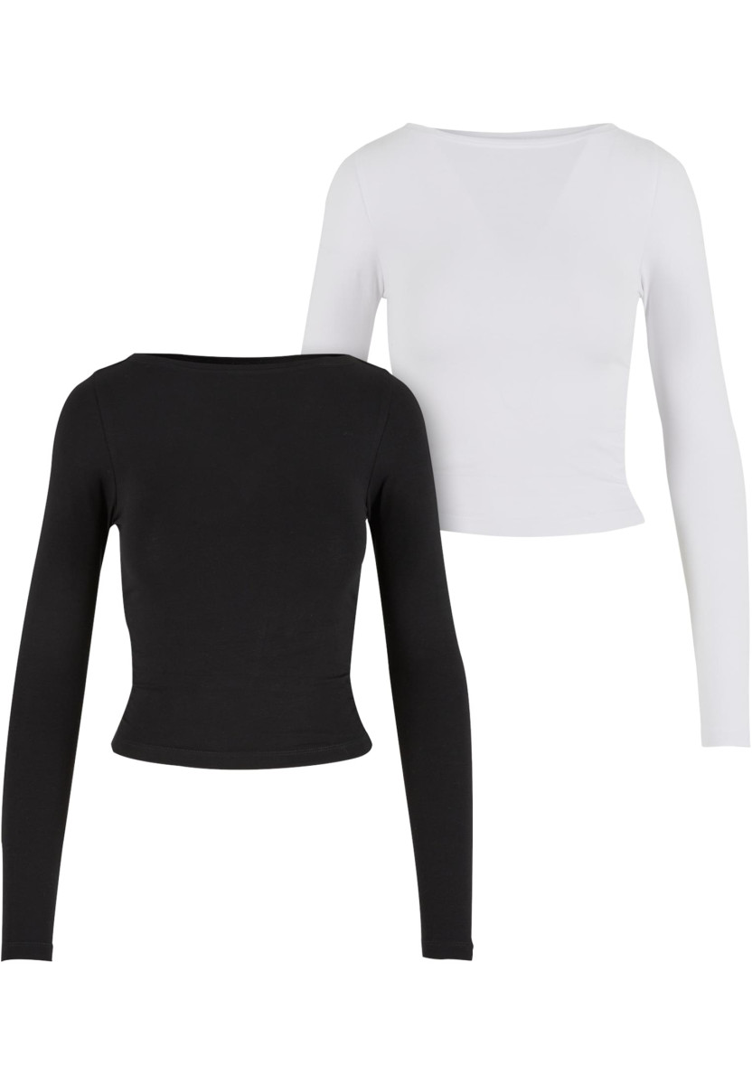 Ladies Ruffled Super Slim Longsleeve 2-Pack