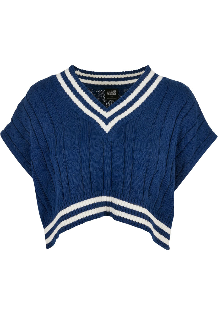 Ladies Cropped Knit College Slipover