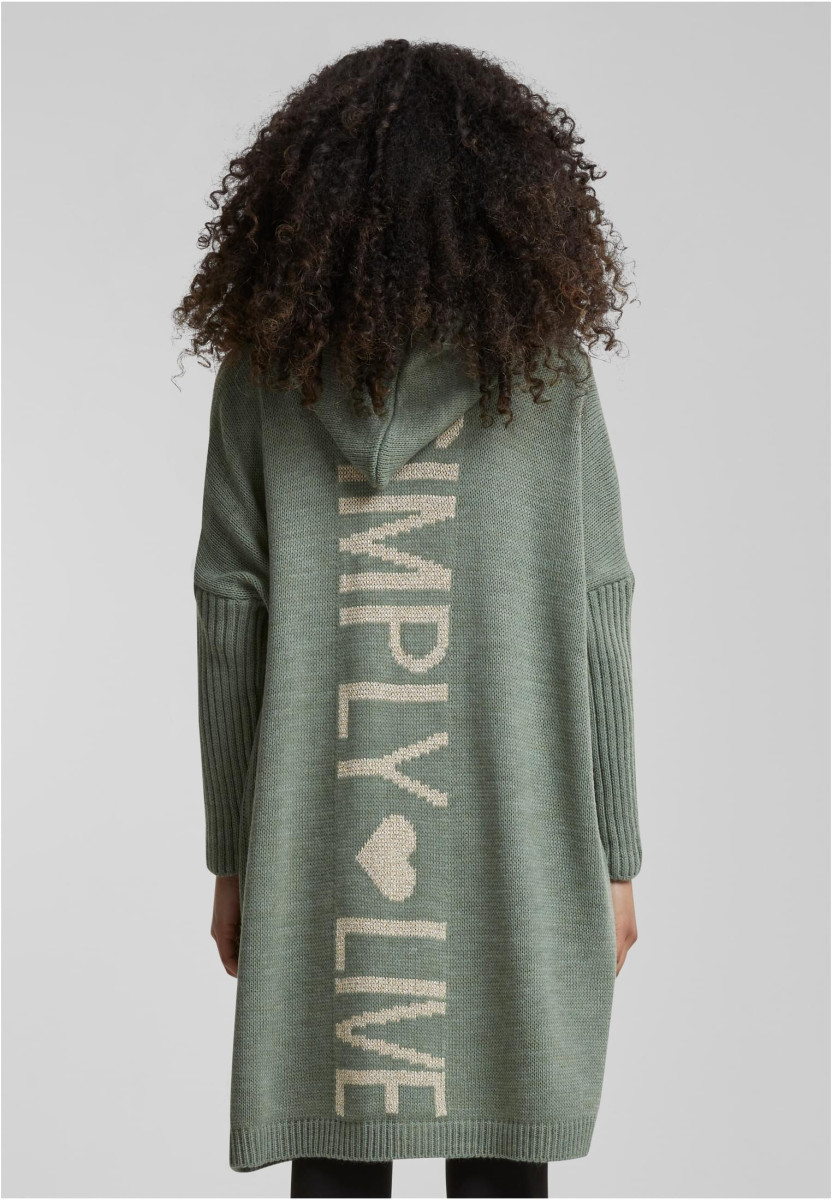 Cloud5ive Damen Strickjacke Cardigan mit Simply Love Live Print